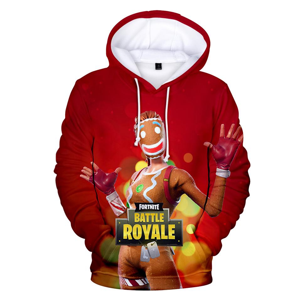 Fortnite Hoodies – Fortnite Game Christmas Series Super Cute Red 3D Hoodie