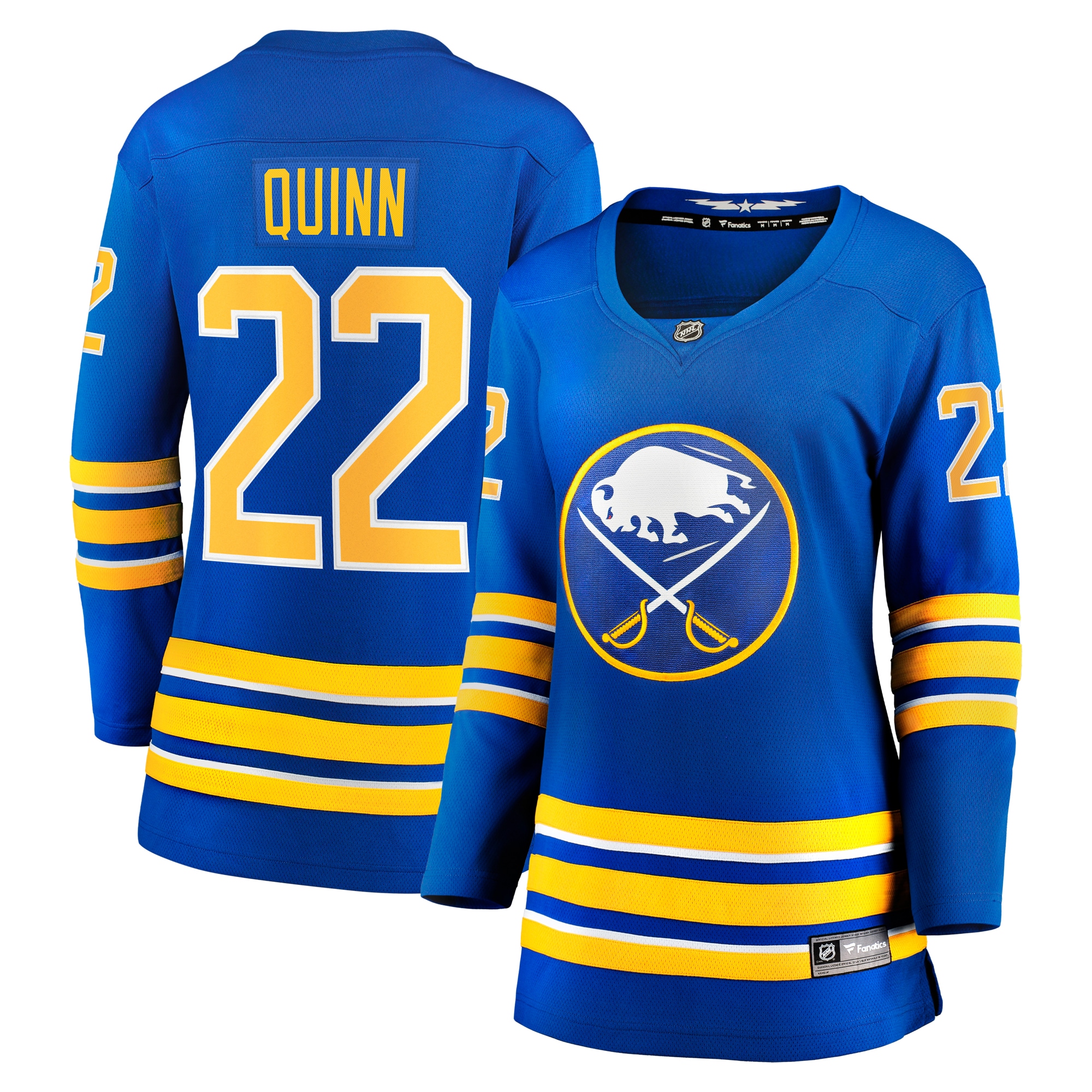 Women's Buffalo Sabres Jack Quinn Royal Home Breakaway Player Jersey