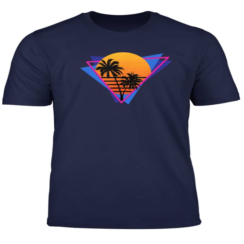 80S Style Synthwave Retrowave Aesthetic Palm Tree Sunset T Shirt