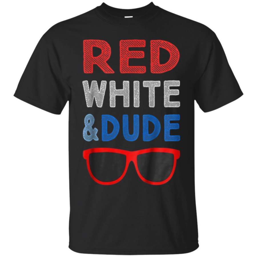 AGR Kids Red White and Dude T-Shirt Funny 4th of July Boys Tee