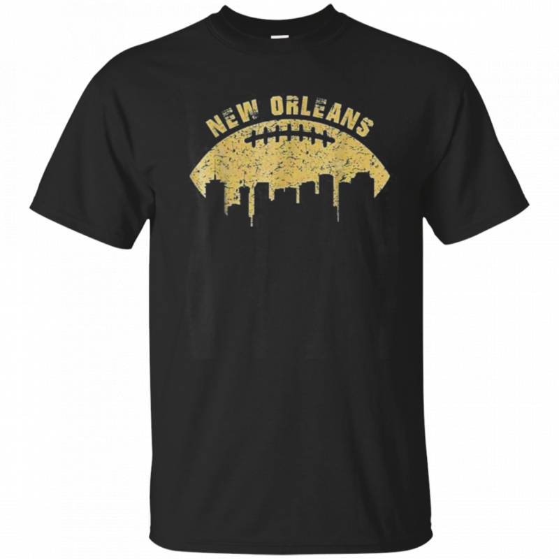 New Orleans Saints Skyline Retro Football Graphic T-shirt