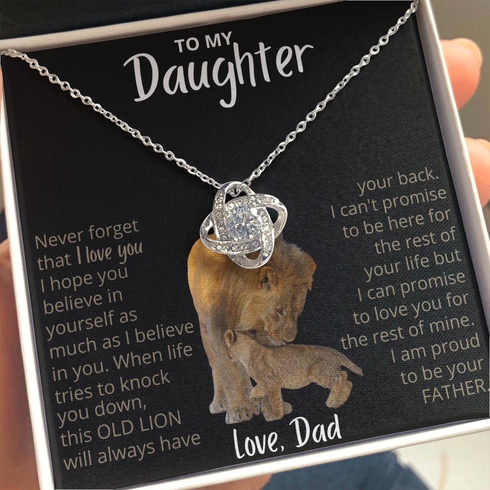 To My Daughter – This Old Lion – Love Knot Necklace