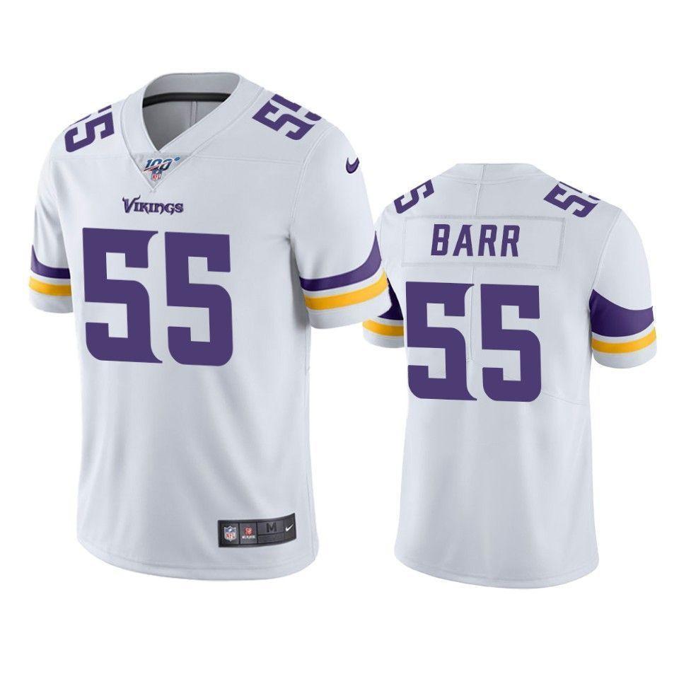 Minnesota Vikings Anthony Barr White 100Th Season Vapor Limited 3D Jersey