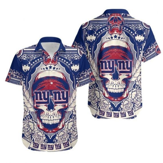 Gift For Husband Gift For Dad New York Giants Skull1 Hawaiian Shirt Mh85