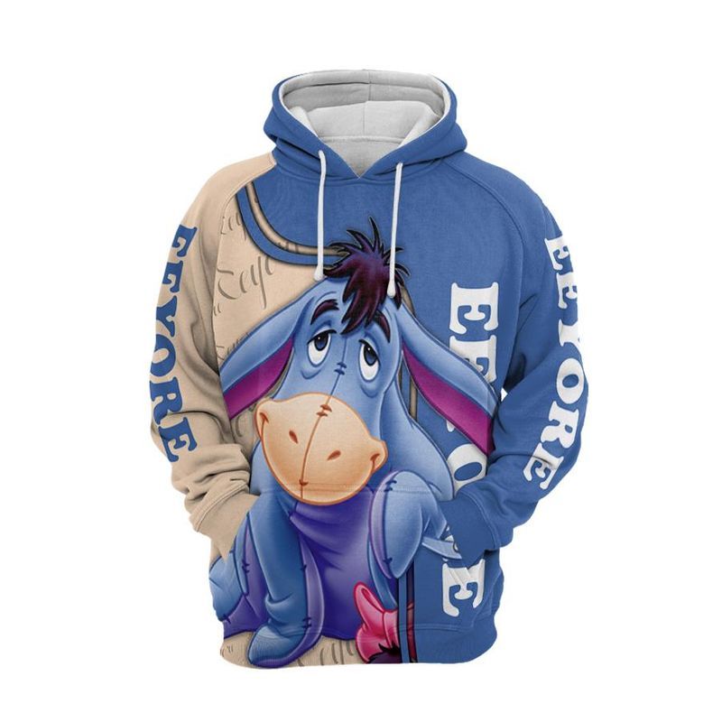 Winnie The Pooh Cartoon Eeyore Hoodie All Over Printed 3D Unisex Men Women