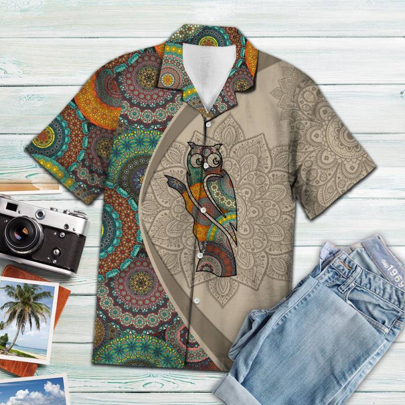 Owl Mandala Hawaii Shirt Ha1963