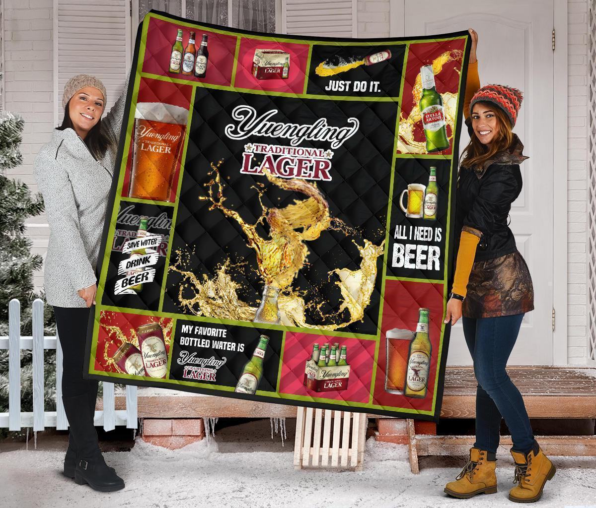 Yuengling Lager Quilt Blanket All I Need Is Beer Gift Idea | Qb001