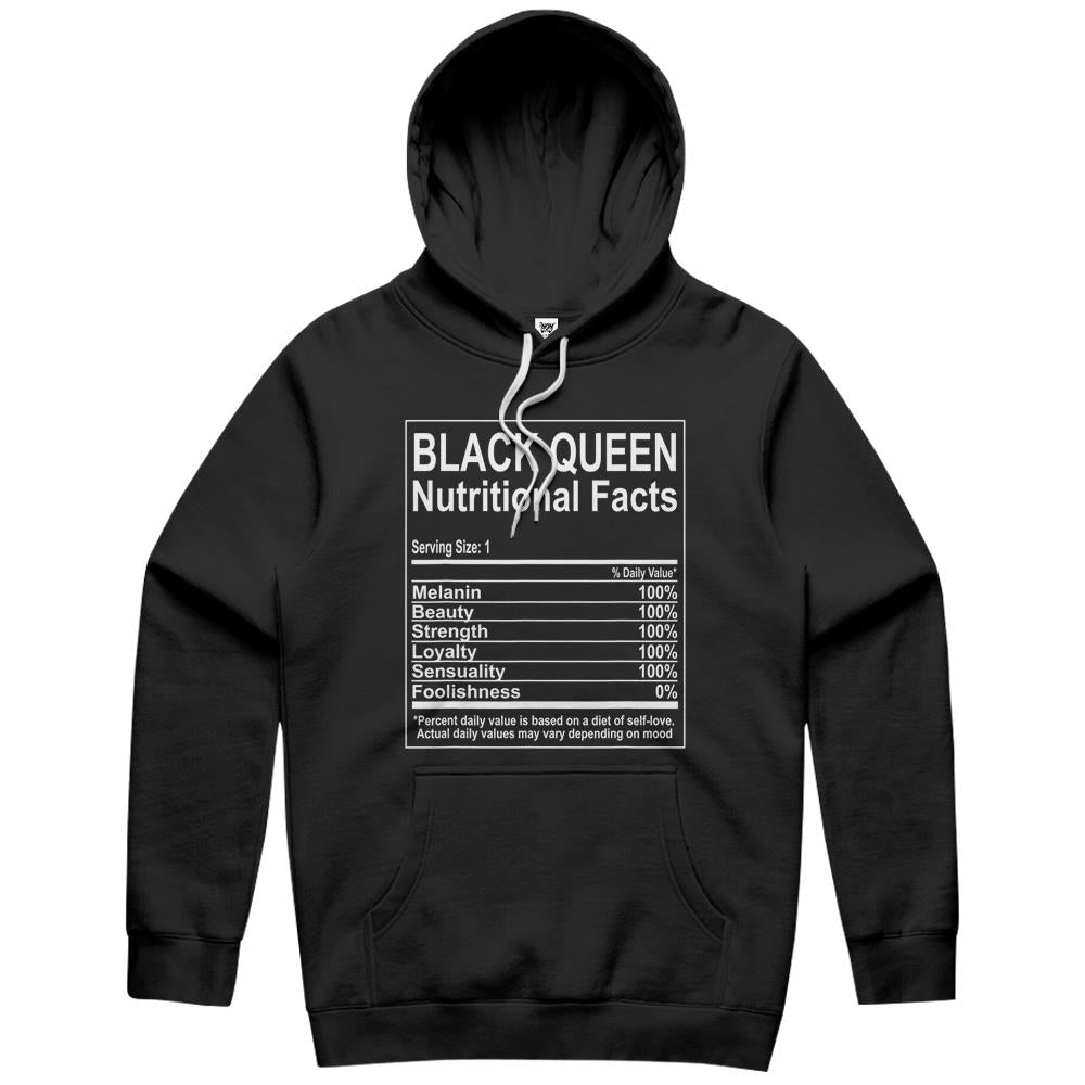 Nutritional Facts Shirt, Nutritional Facts Hoodie, Black Queen Nutrition Facts, Funny Black Queen Nutritional Facts Self Love Hoodie