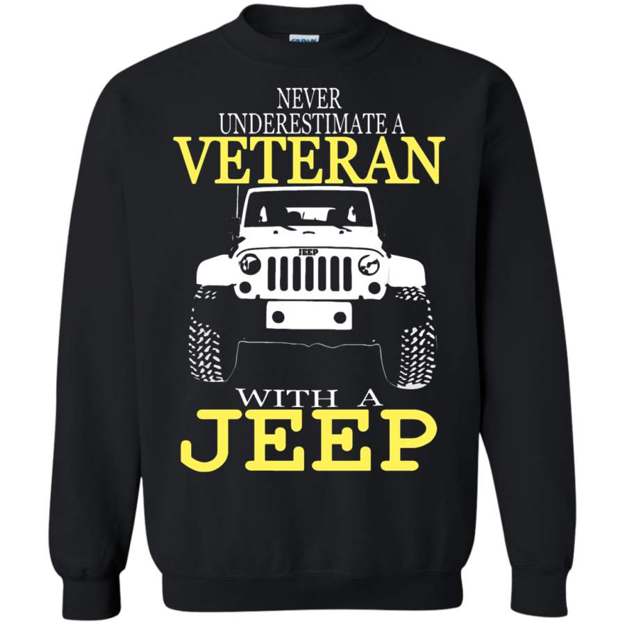 AGR Never Underestimate A Veteran With A Jeep Sweatshirt