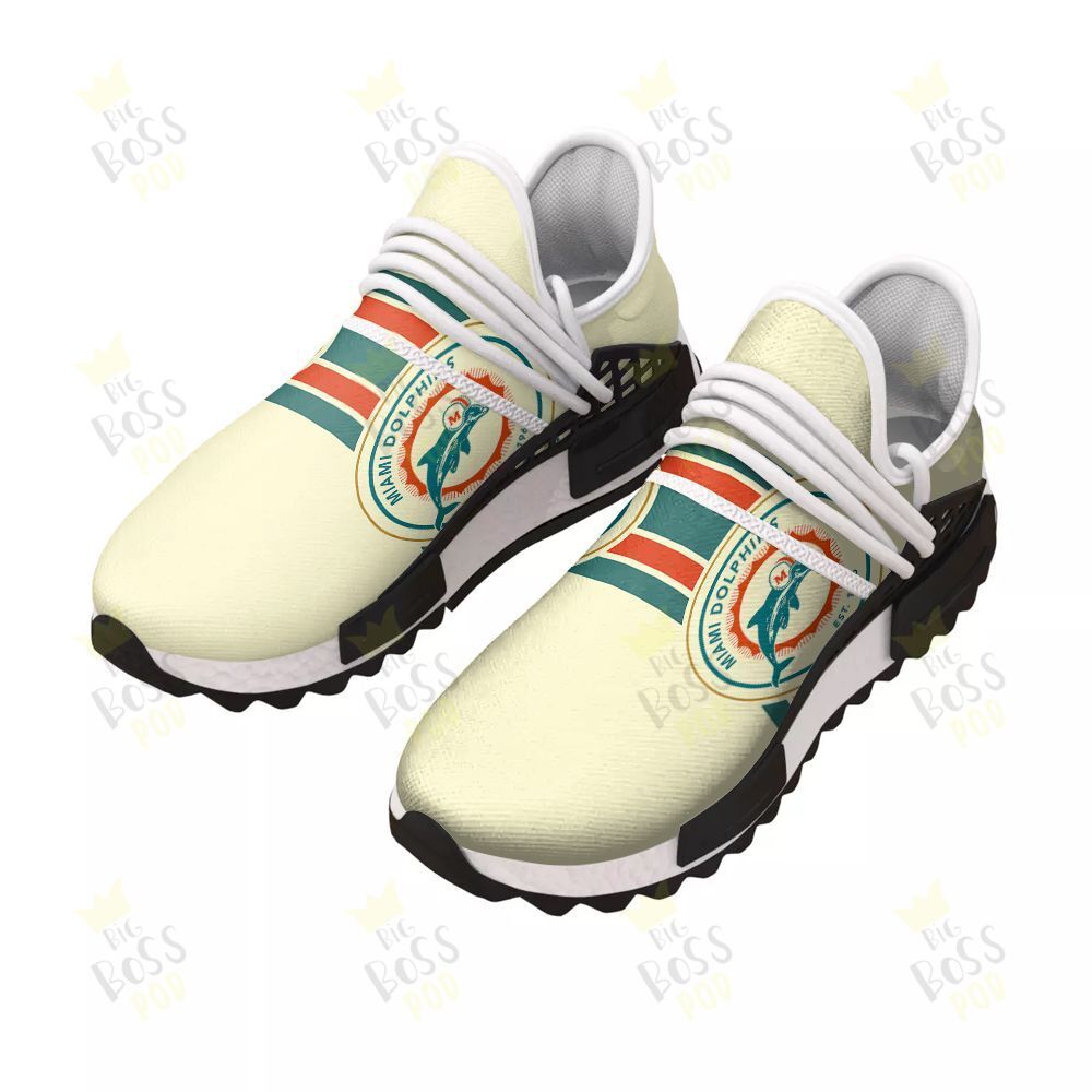 Miami Dolphins Primary Est.1966 Vintage Vertical Logo Gift For Dolphins Fans Sport Running Sneakers Shoes