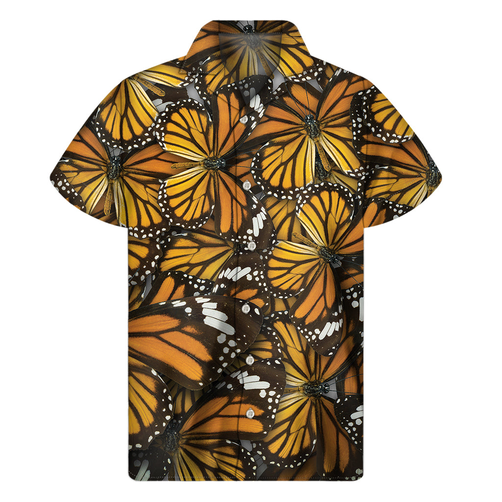 Tiger Monarch Butterfly Pattern Print Men’S Short Sleeve Shirt