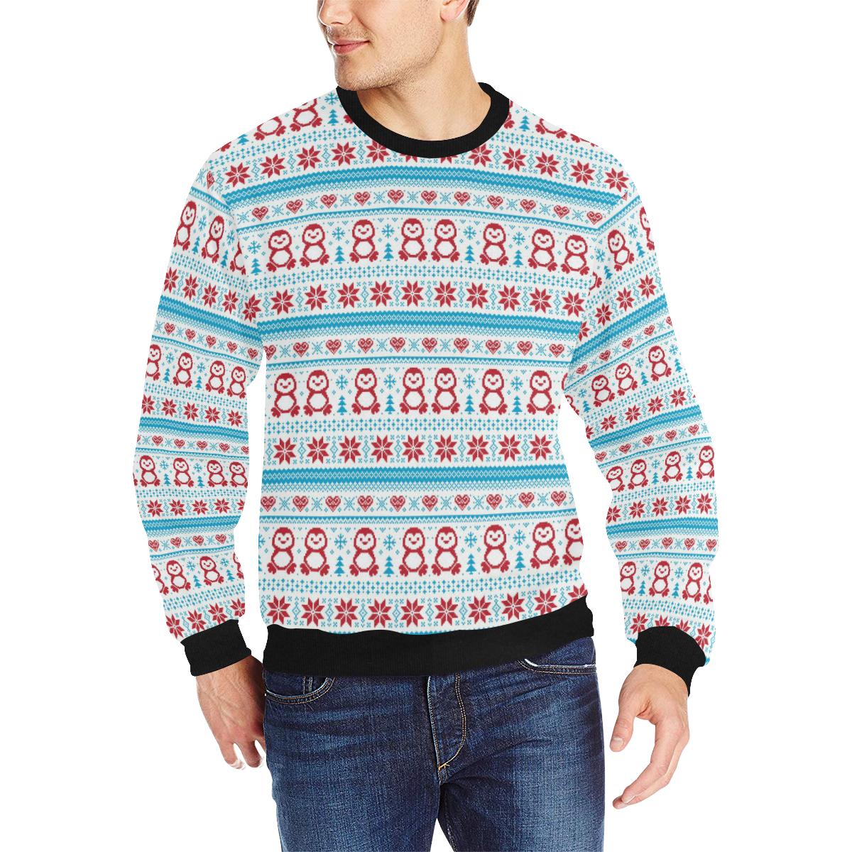 Penguin Sweater Printed Pattern Men’s Crew Neck Sweatshirt