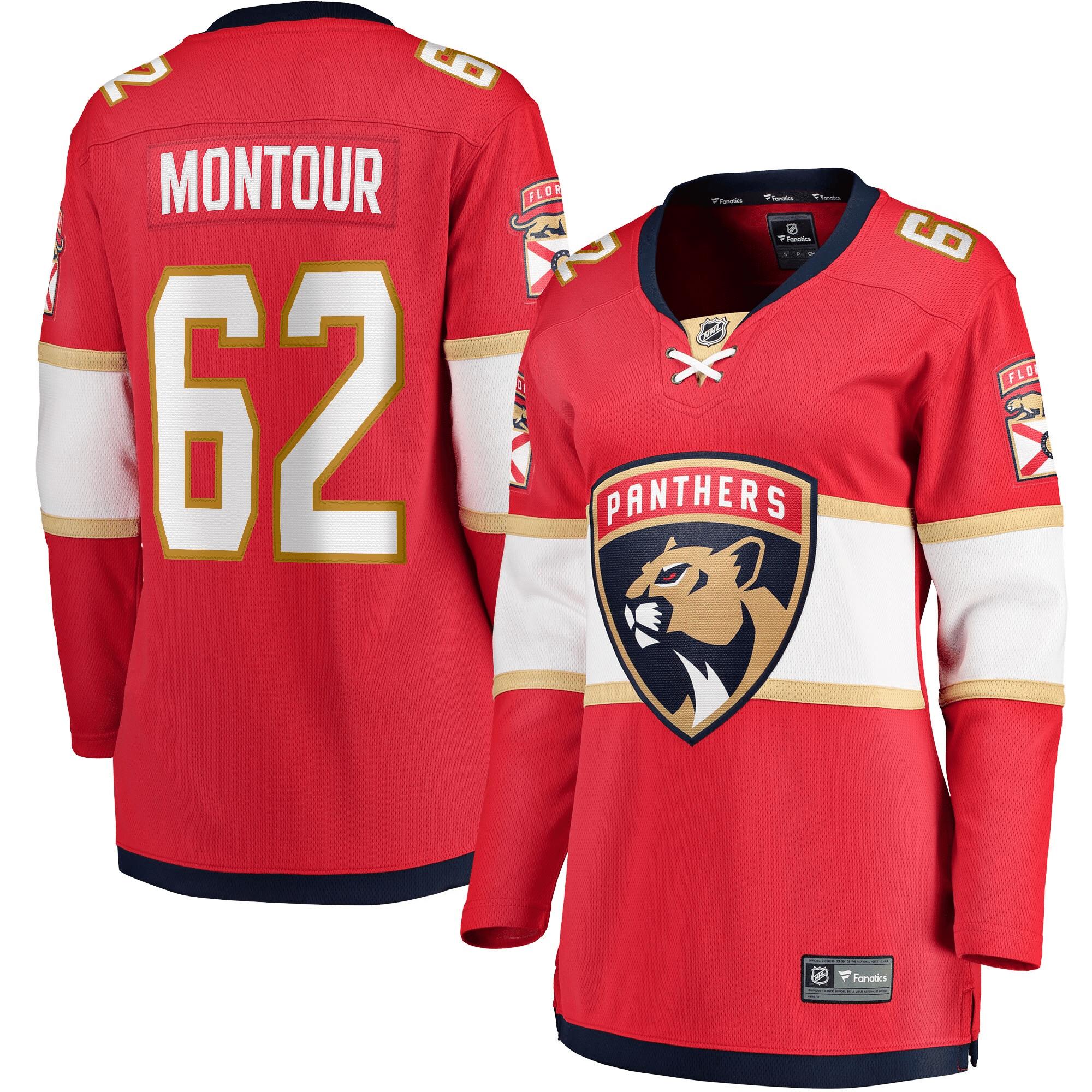 Brandon Montour Florida Panthers Women’s Home Breakaway Player Jersey – Red Jersey