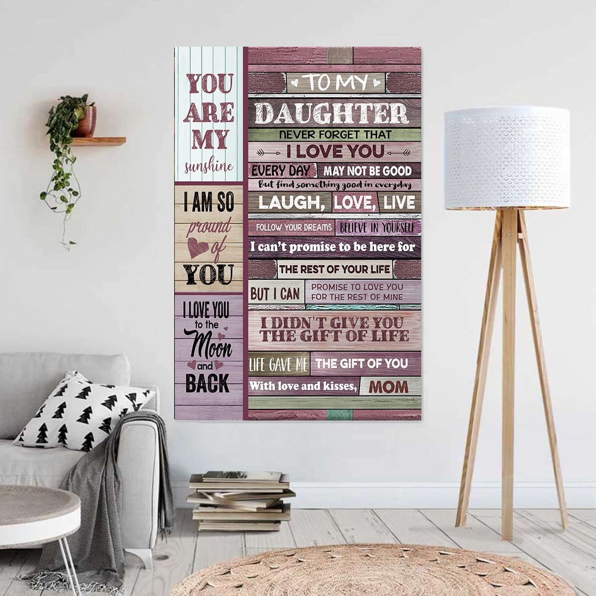 Canvas Artwork You Are My To My Daugter Vintage Wall Art Wall Art Home Decoration