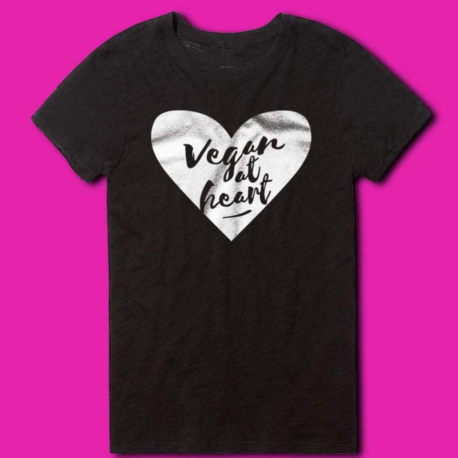 Vegan At Heart Animal Rights Plant Based Love Women’S T Shirt