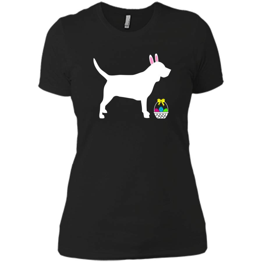 Beagle Easter Bunny Dog Silhouette T-Shirt Next Level Ladies Boyfriend Tee