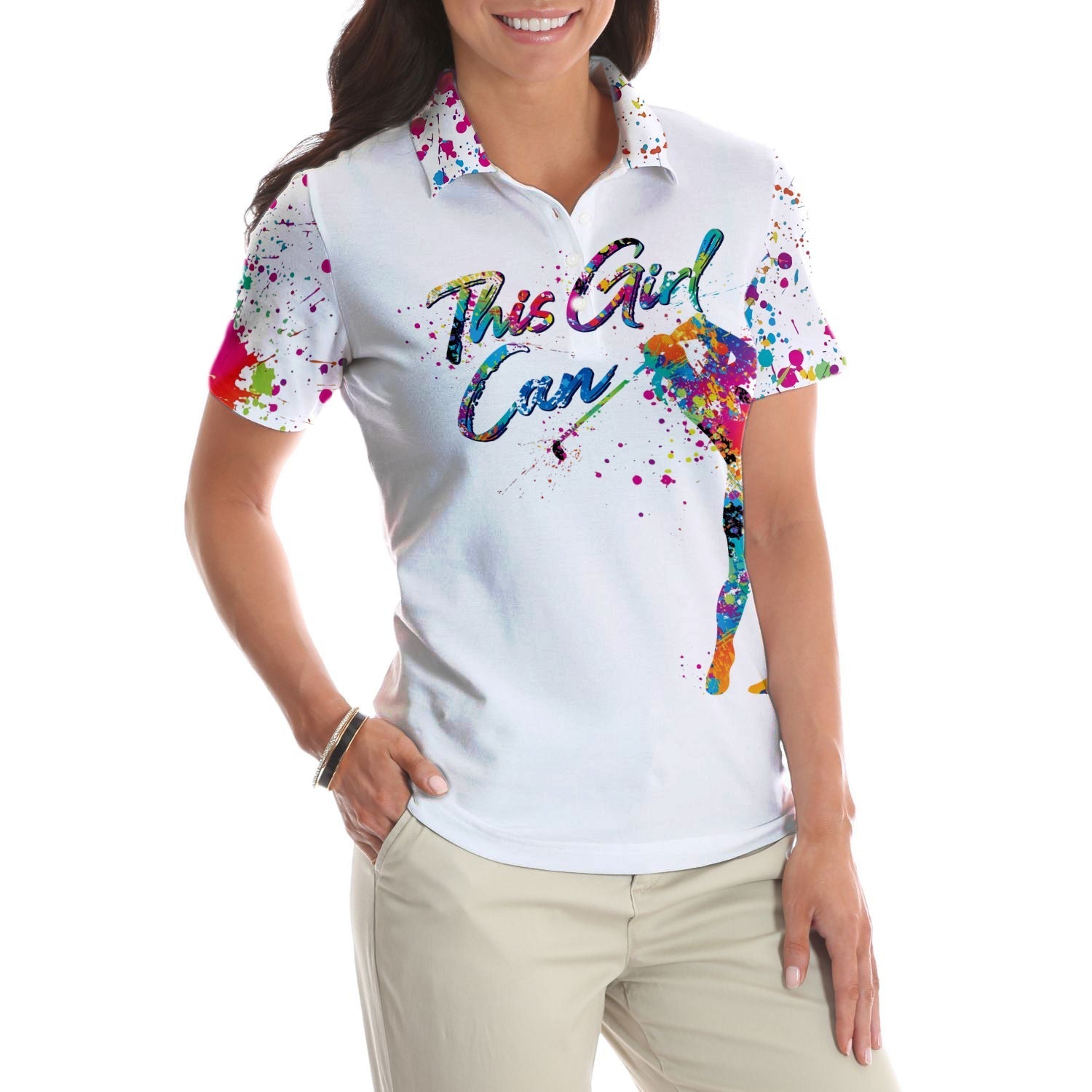 This Girl Can Golf Short Sleeve Women Polo Shirt Coolspod