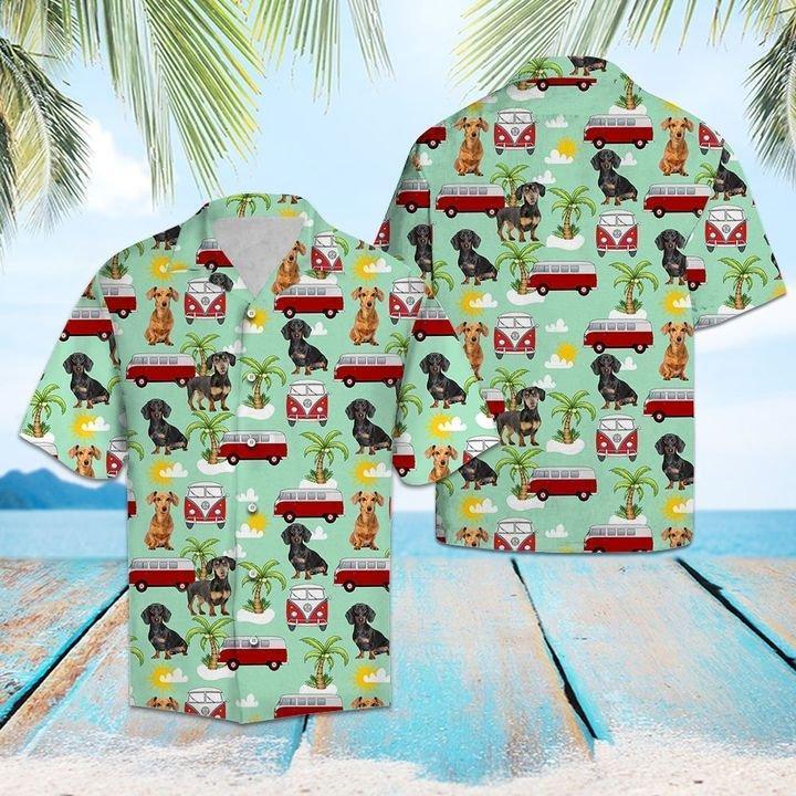 Dachshund Hippie Car Aloha Hawaii Shirts For Men Women Ha107960