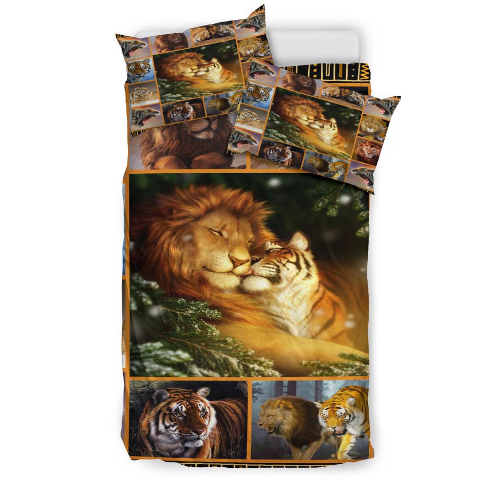 Lion And Tiger Bedding Duvet Cover And Pillowcase Set