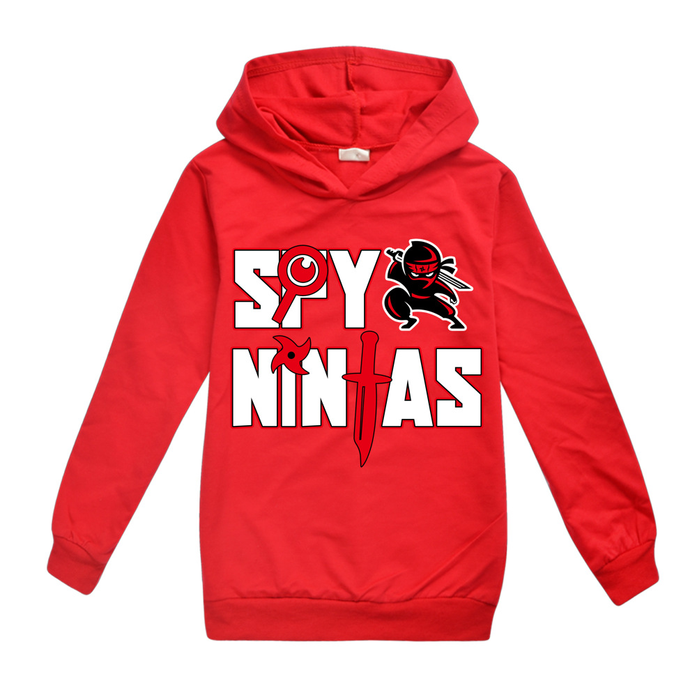 2021 Spy Ninjas Kids Clothes Cotton Hooded Sweater Streetwear Sweatshirt Cartoon Pullover Hip Hop Teenager Boys Girls Clothing alx