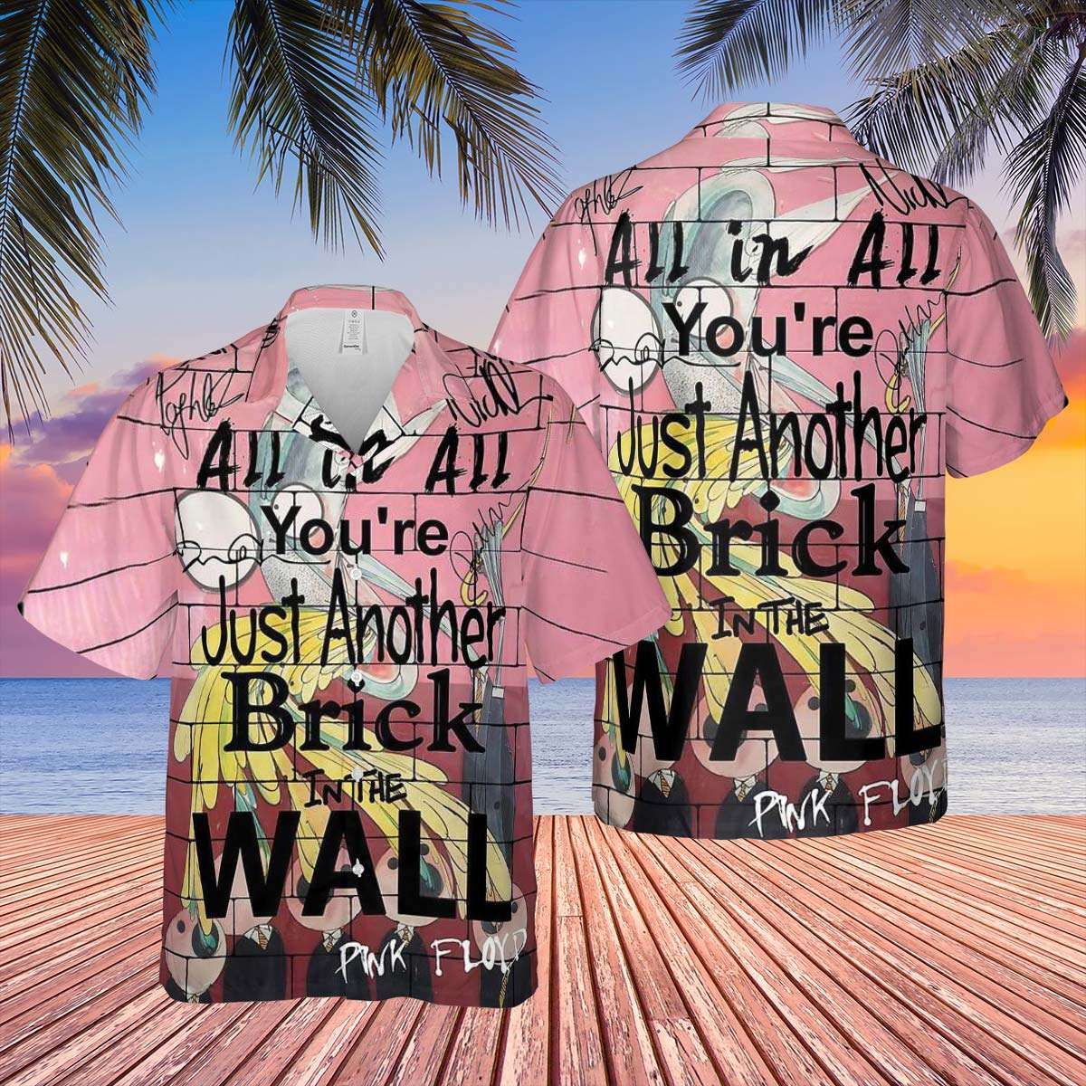 You Are Just Another Brick In The Wall Signature  For Man And Woman Print Short Sleeve Hawaiian Shirt G95