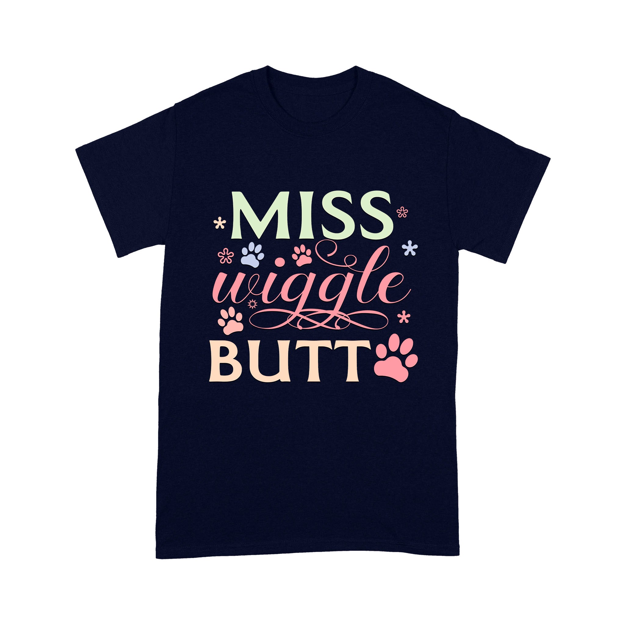 Funny Dog Shirt For Women| Miss Wiggle Butt Shirt For Dog Mom, Dog Lover Gift, Dog Owner Shirt| Jtsd253