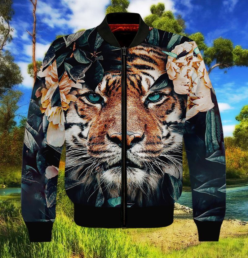 Wild Tiger In The Jungle 3D Full Print Bomber