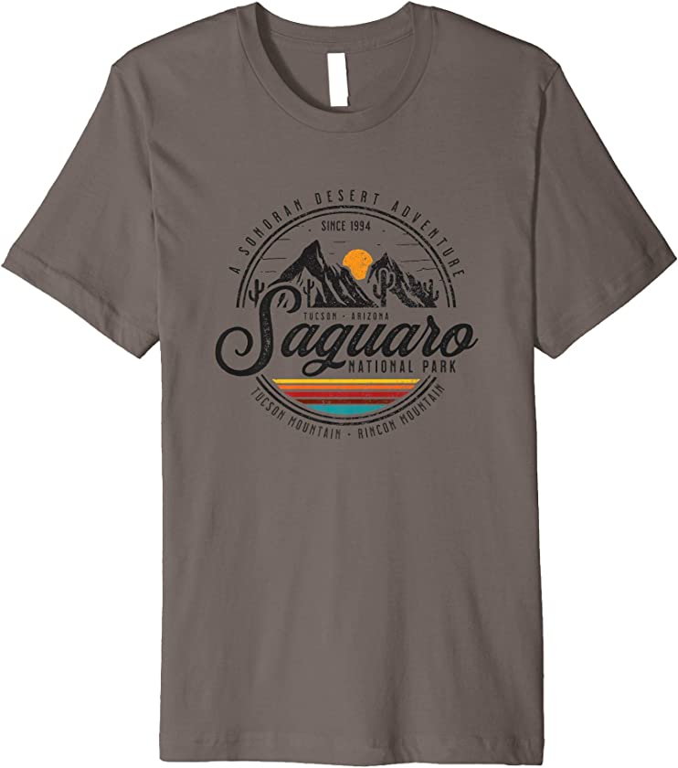 Vintage Retro Saguaro National Park Arizona Adventure Cactus Premium T-Shirt