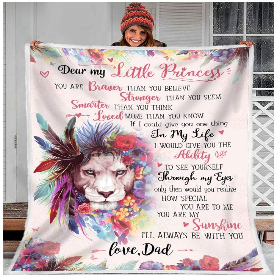 ZALOOO I’ll Be With You Dad To Daughter Lion Blanket