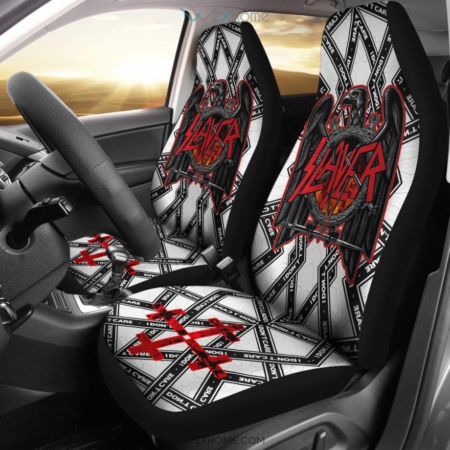 Slayer Rock Band Car Seat Covers | Flaming Slayer Eagle Logo Seat Covers