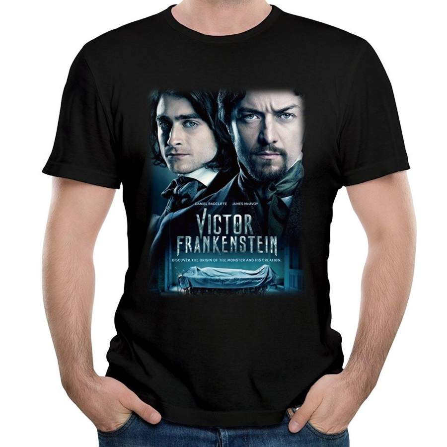 Men Summer T-shirt Men Printed T-shirt Man’s Film Victor Frankenstein Character Poster T Shirt