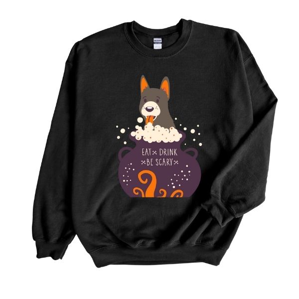 Spooky Big Dog Halloween Sweatshirt All Over Print Sweatshirt For Women Sweatshirt For Men