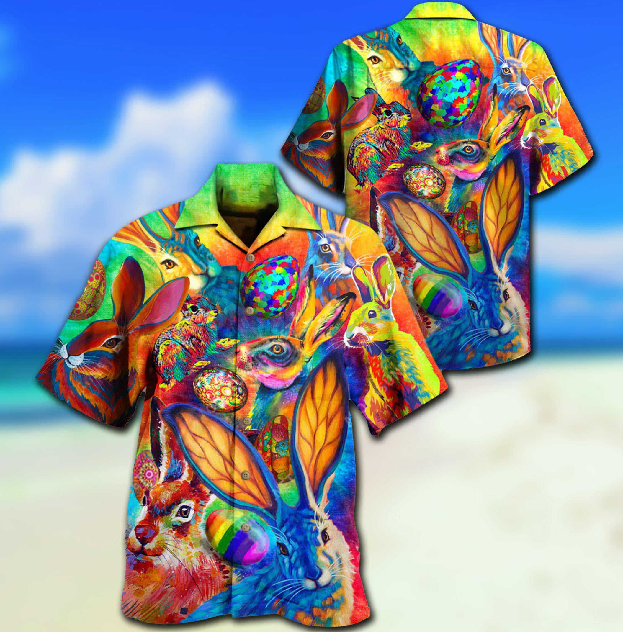 Rabbit Colorful Hawaiian Shirt