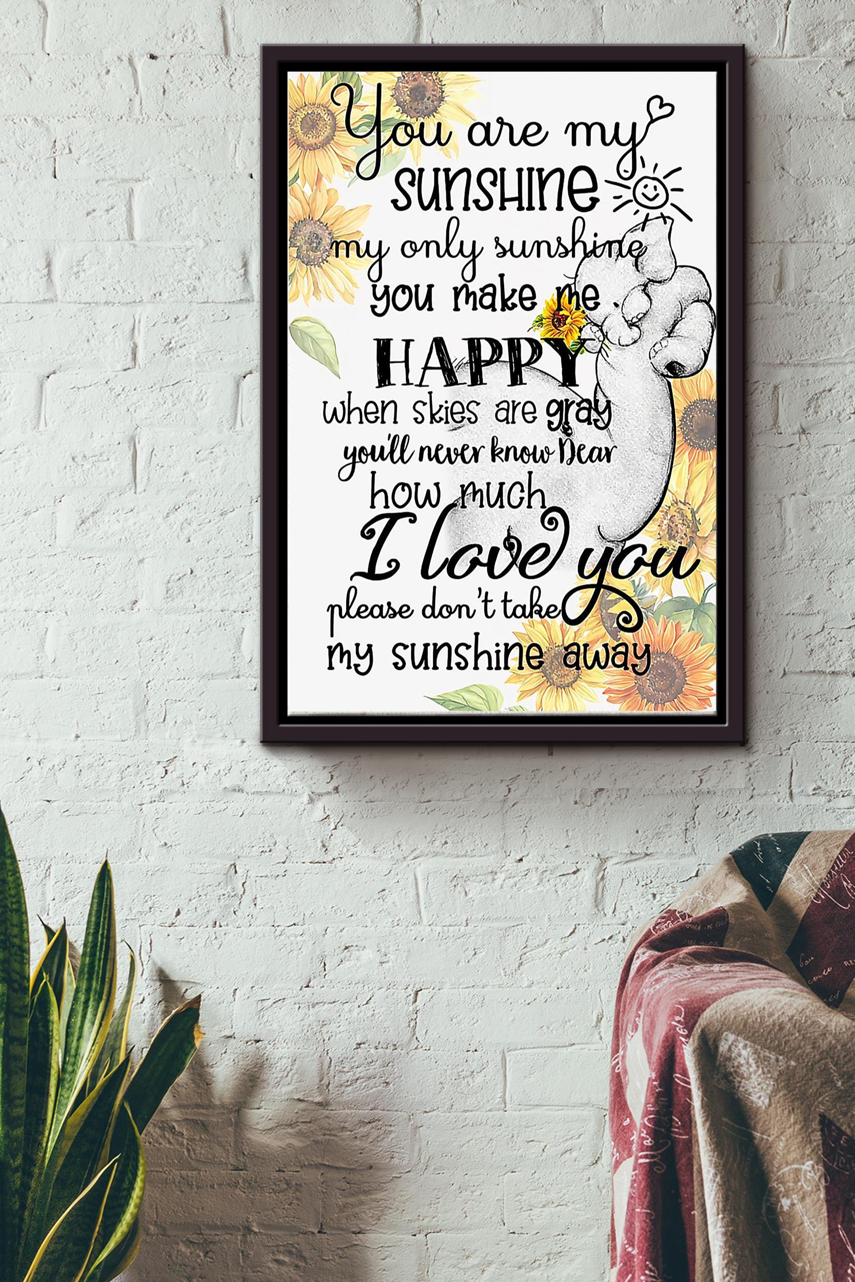 Elephants You Make Me Happy When Skies Are Gray Framed Matte Canvas