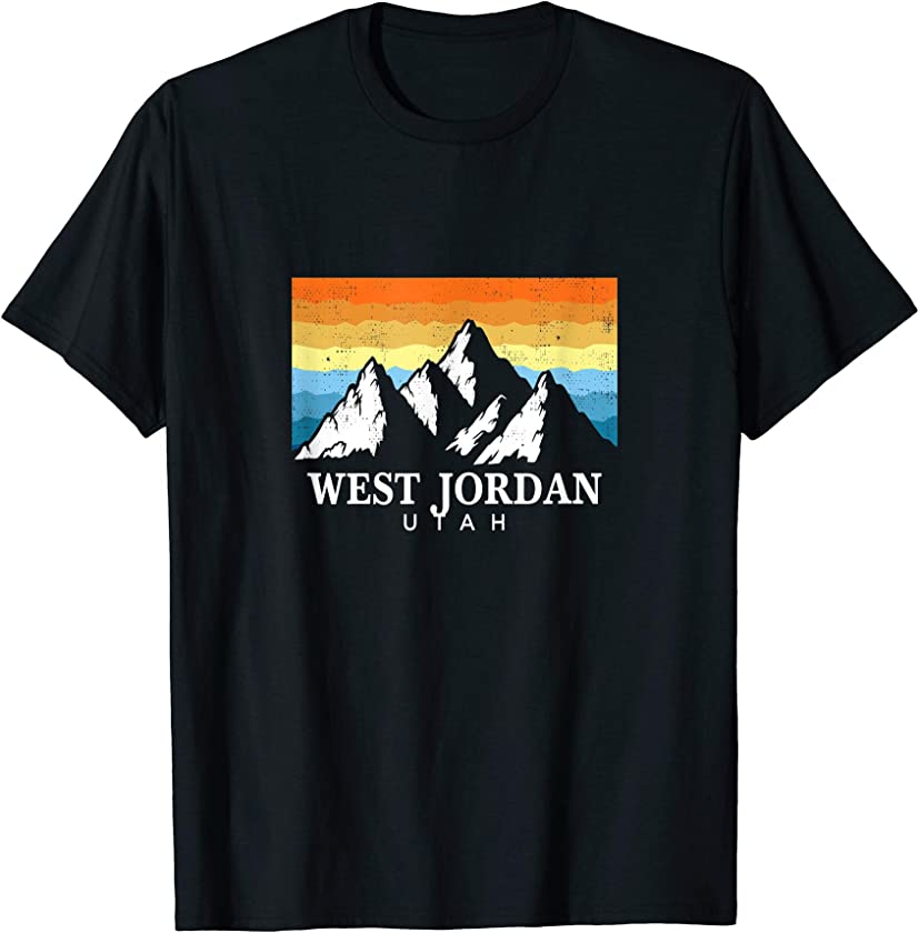 Vintage West Jordan, Utah Mountain Hiking Souvenir Print T-Shirt