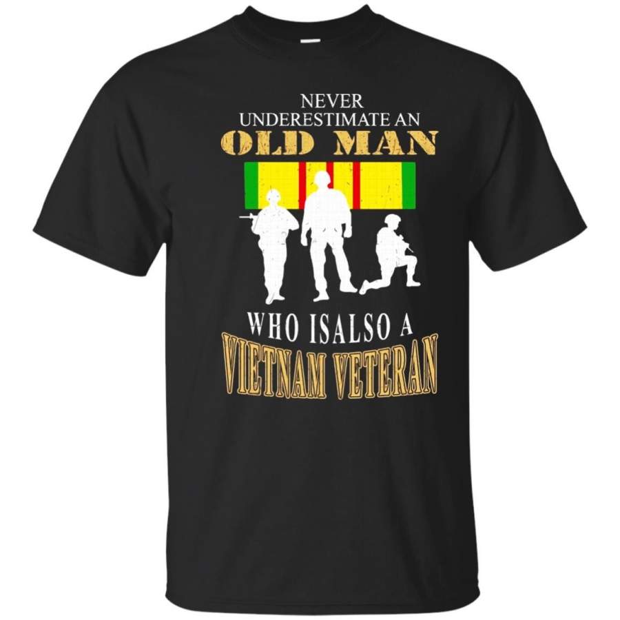 AGR Men’s Never Underestimate Old Man is VIetnam Veteran TShirt