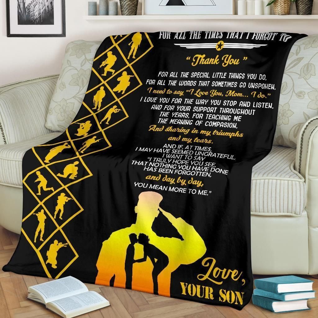 Personalized Family Veteran For All The Times That I Forgot To Thank You To My Mom From Daughter Fleece Blanket Great Customized Blanket Gifts For Birthday Christmas Thanksgiving Mother’s Day