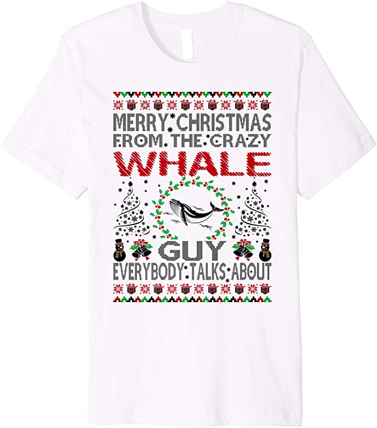 Mens Merry Christmas From Crazy Whale Guy Gift Premium T-Shirt