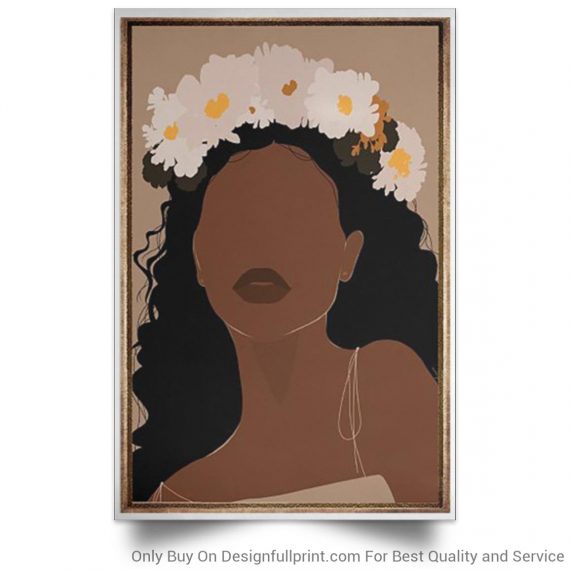 Flower Black Girl Vertical Canvas Black Proud And Educated