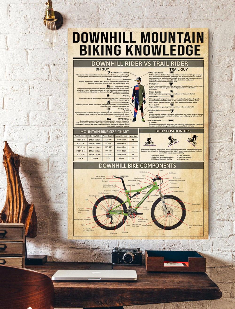 Biking Downhill Mountain Knowledge Vertical Poster