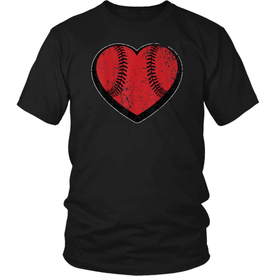 Disstressed Baseball Heart Vintage Valentines Day Shirts