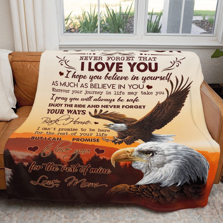 To My Son I Can Promise To Love You For The Rest Of Mine Fleece Blanket Gift For Family, Birthday, Son, Mother To Son Gift Home Decor Bedding Couch Sofa Soft And Comfy