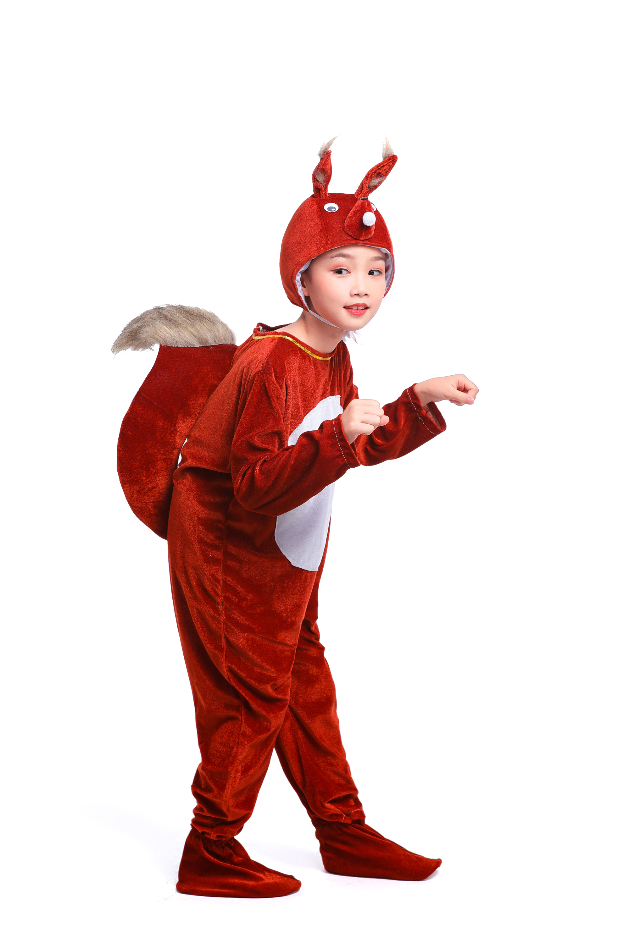 Unisex Brown Squirrel Costume Kids Girls Funny Halloween Costume Cute Animal Clothing School Dance Clothes alx