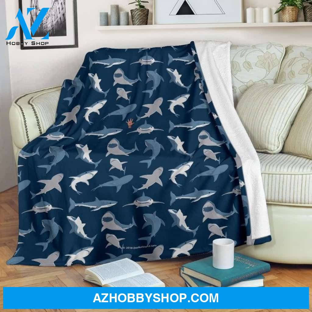 Shark Blanket  Great White Shark Fleece Throw Blanket