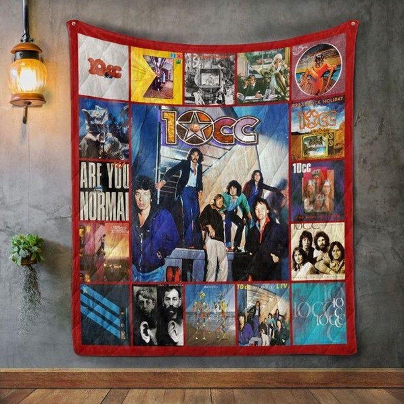 10Cc Album Covers Music Fan For Best Friend For Daughter For Son For Dad Fleece Quilt Blanket Personalized Customized Home Decor