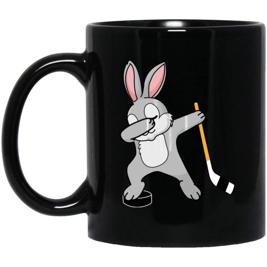 Dabbing Bunny – Hockey Easter Day 11oz 15oz Black Mug Happy Easter Day Funny Colors Eggs Bunny Ears Peeps Cute