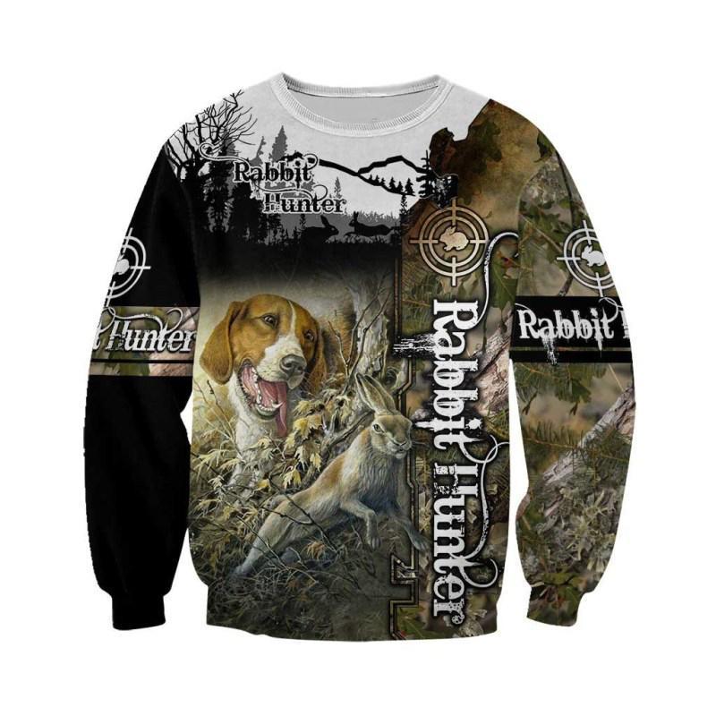 ViticStore™ Rabbit hunter – size 3XL 3D full all over printed sweatshirt for hunting lovers