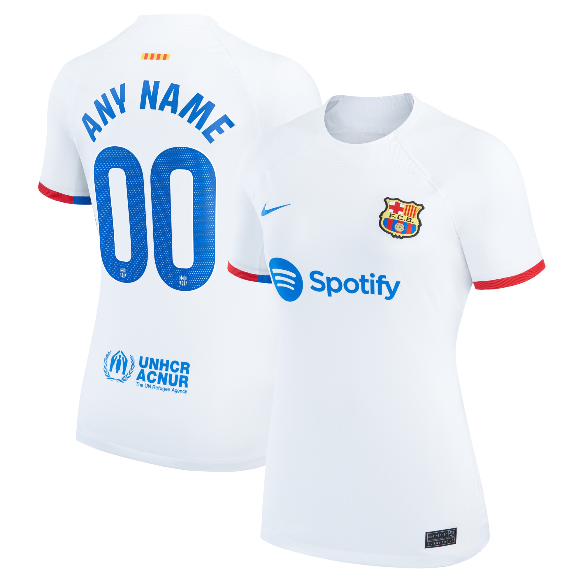 Barcelona Women's 2023/24 Away Custom Replica Jersey – White