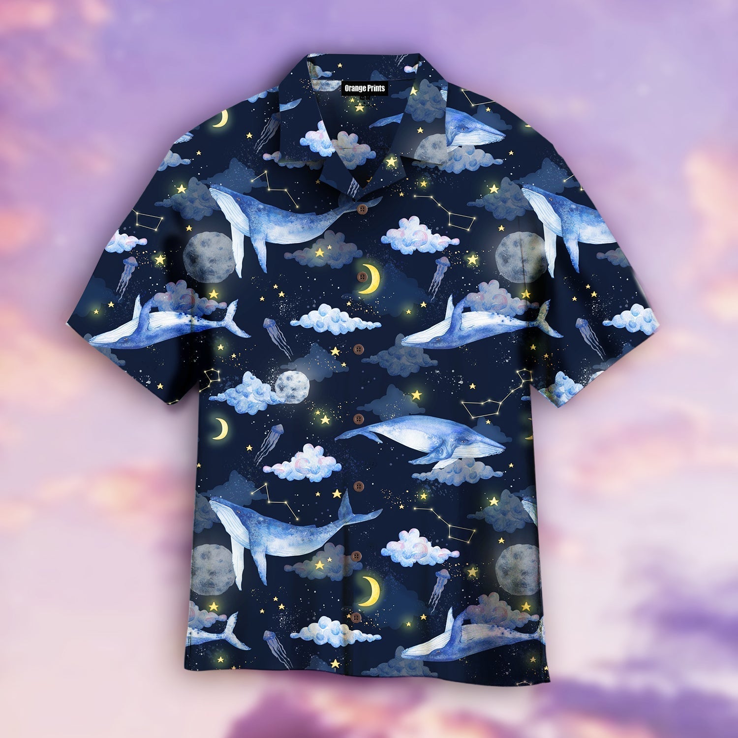 Whales Clouds Moon Stars Space Aloha Hawaii Shirts For Men Women Ha71395