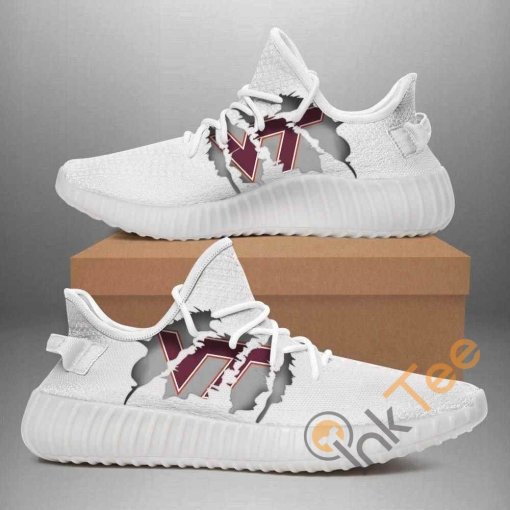 Virginia Tech Hokie Custom Shoes Personalized Name Yeezy Sneakers